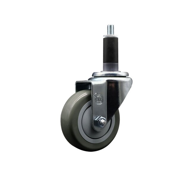 3.5'' Gray Poly Wheel Swivel 1-1/8'' Expanding Stem Caster